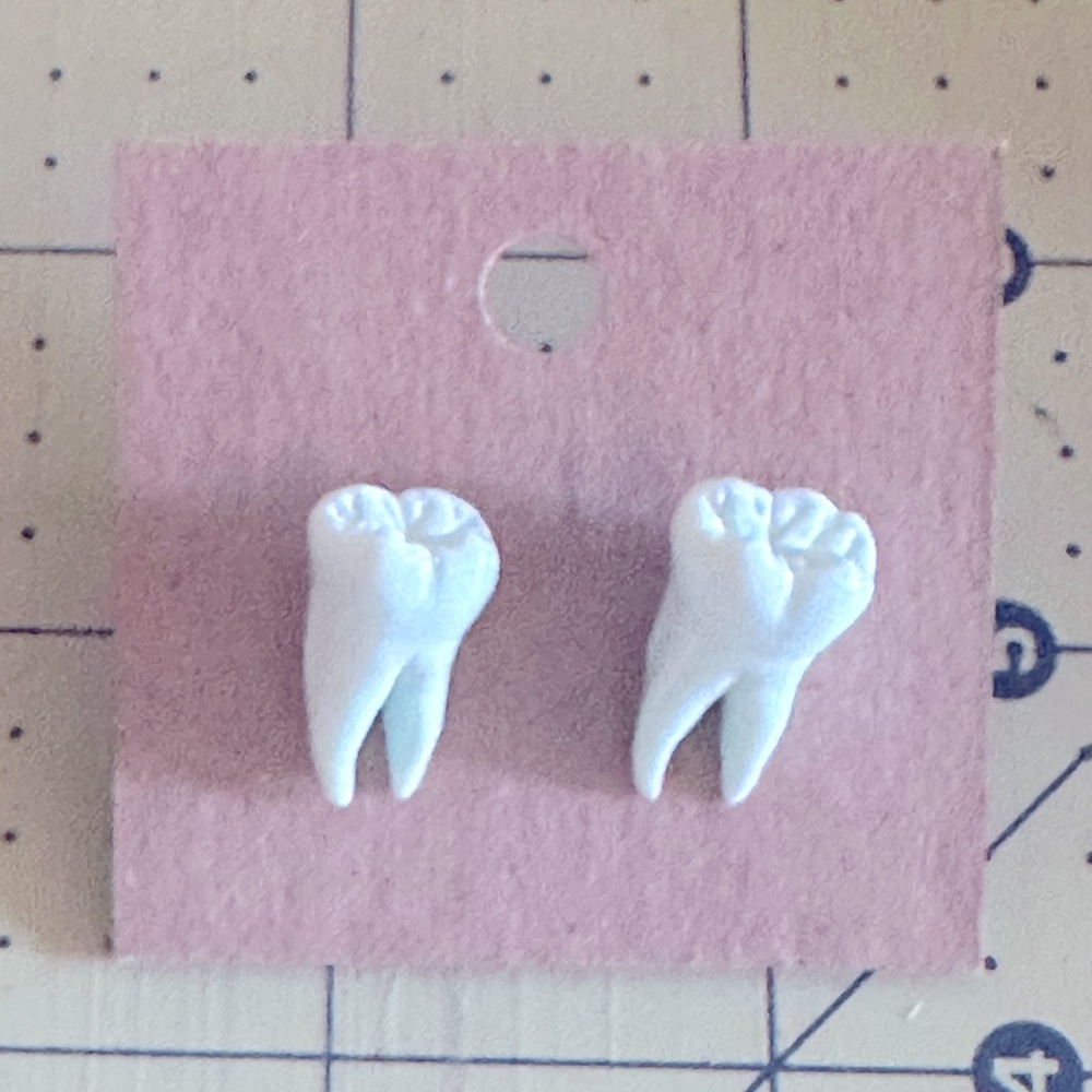 Aqua Teeth Earrings